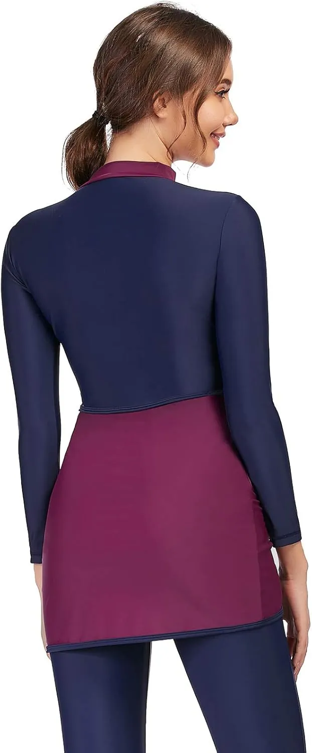 seafanny Women Modest Swimsuit Long Sleeve Burkini Full Cover Muslim Swimwear