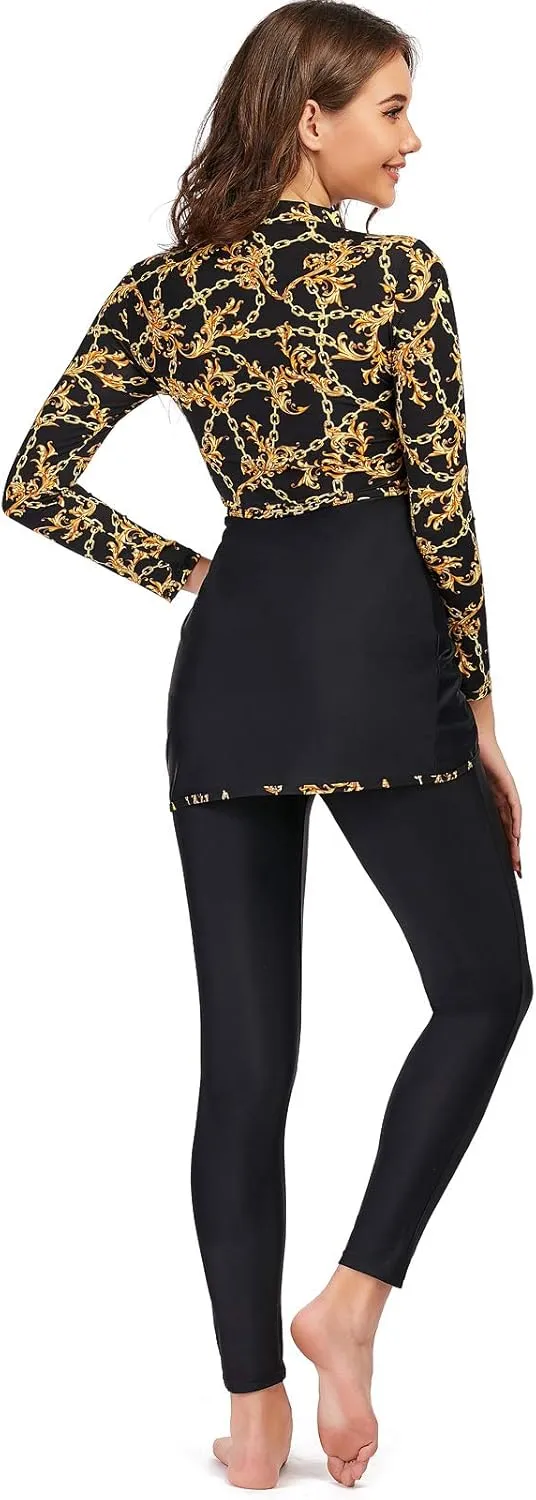 seafanny Women Muslim Swimwear Long Sleeve Burkini Full Cover Hijab Modest Swimsuit