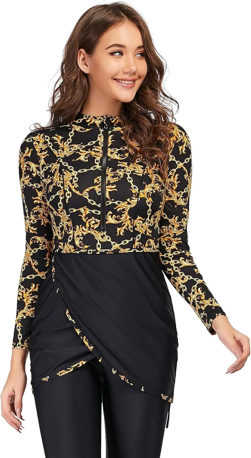 seafanny Women Muslim Swimwear Long Sleeve Burkini Full Cover Hijab Modest Swimsuit