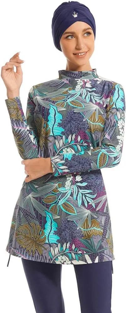 seafanny Womens' Modest Swimsuit Muslim Swimwear 3 Pieces Burkini Beach Swimsuits