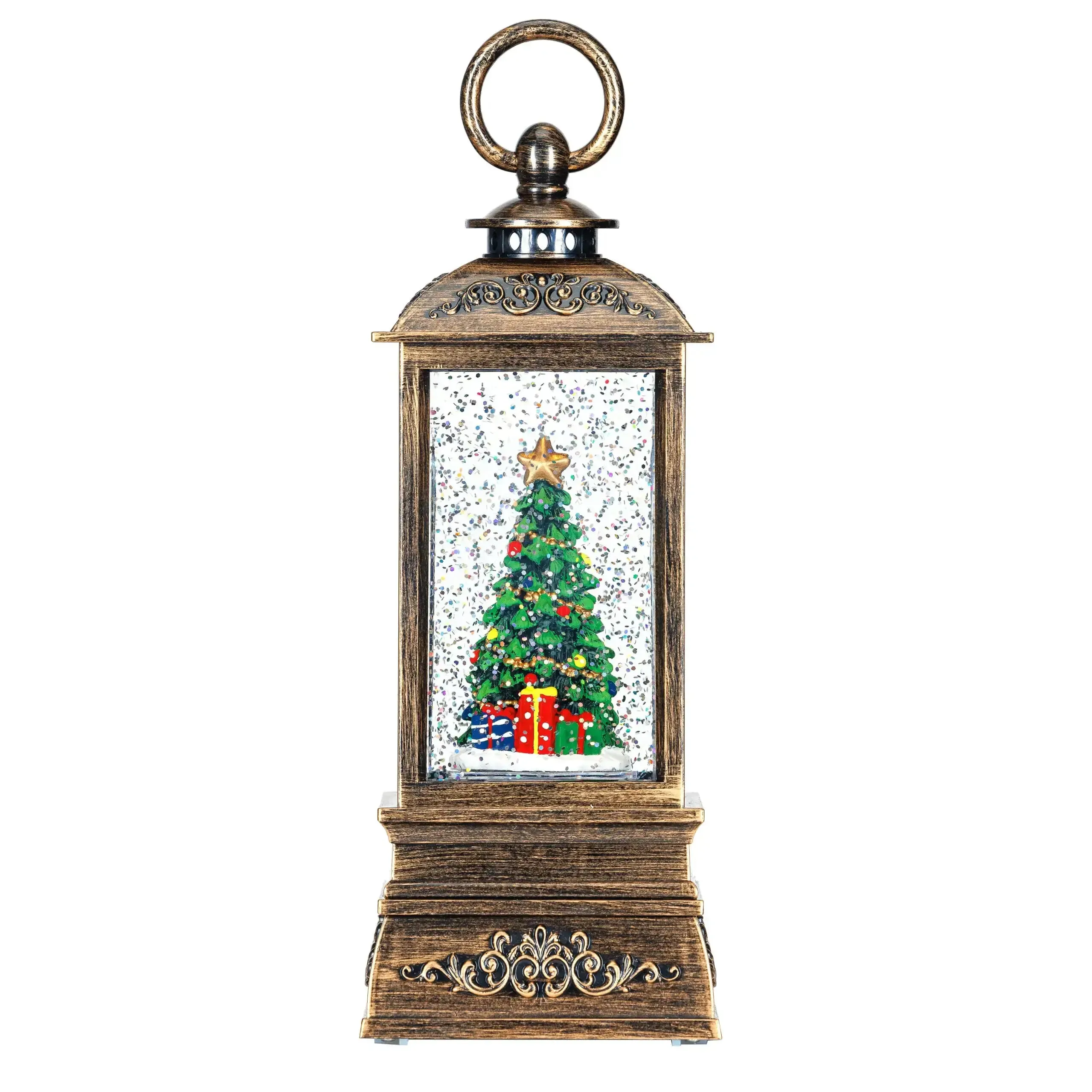 Secure checkout Plastic 8" Lantern Water Christmas Tree Shipping options H