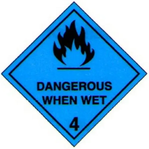 Self Stick 2Hazchem 4.3 Dang When Wet Diamond
