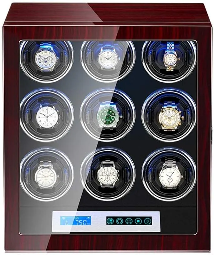 Self Winding Automatic Watch Winder with 15 Rotation Modes,Mute Motor,Rotation Storage Case Display Box for Automatic Mechanical Watches Bedroom