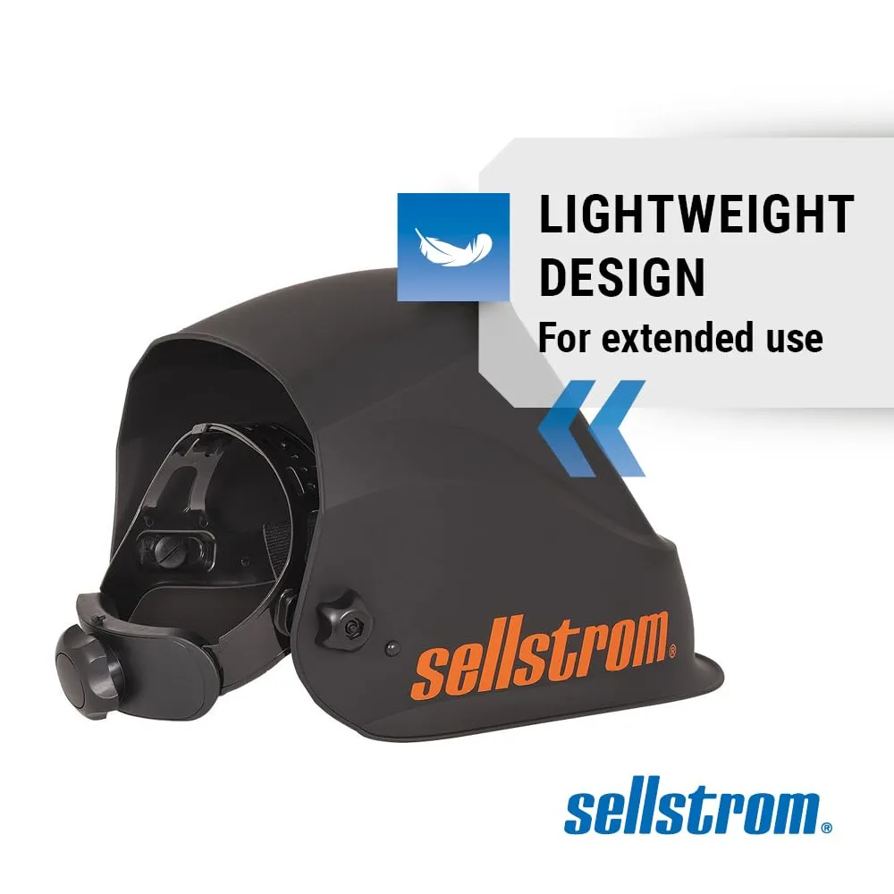 Sellstrom Lightweight,Ergonomic Design,Nylon,Extra Large Blue Lens Technology,All-Day Comfort,Excellent Optical Clarity,Premium Welding Helmet with ADF Technology,Black/Orange,7'Wx 13'H x 5'L,S26400
