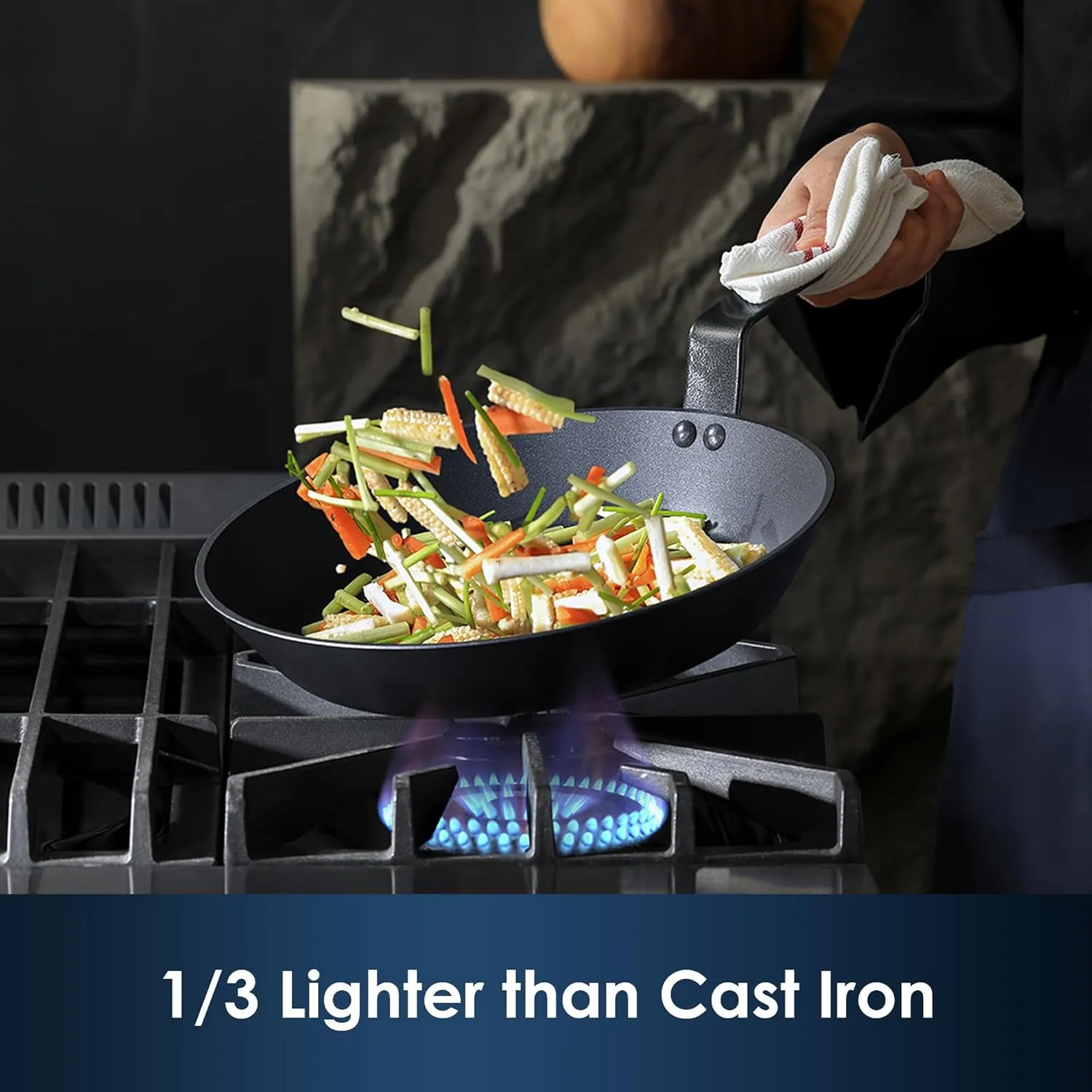 SENSARTE Nonstick Frying Pan Set 2-Piece, Oven Safe Skillets with Swiss Coating, Induction Compatible Chef Pan Set, Dishwasher Safe Cooking Pans, Anodized Frying Pans, PFOA Free, 8 and 10 Inch
