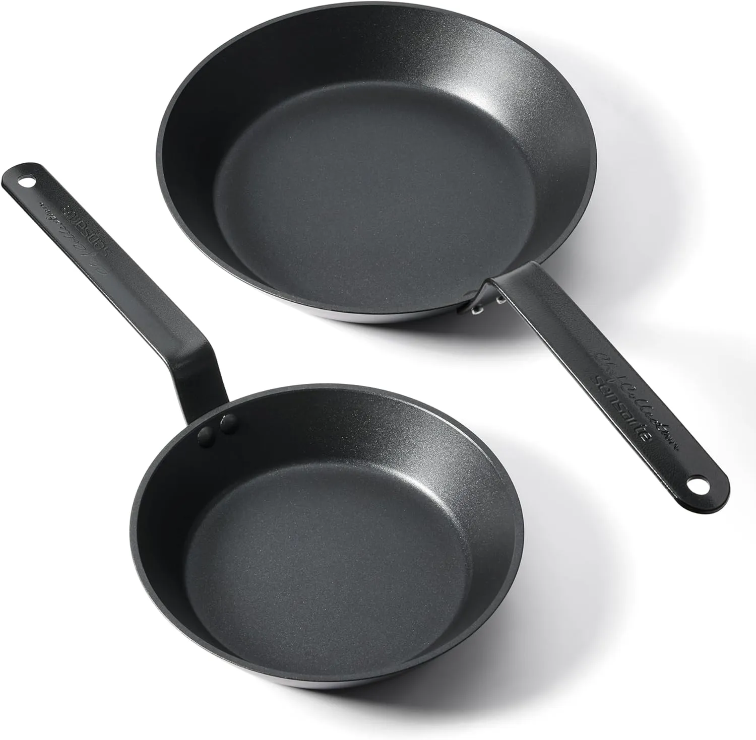 SENSARTE Nonstick Frying Pan Set 2-Piece, Oven Safe Skillets with Swiss Coating, Induction Compatible Chef Pan Set, Dishwasher Safe Cooking Pans, Anodized Frying Pans, PFOA Free, 8 and 10 Inch
