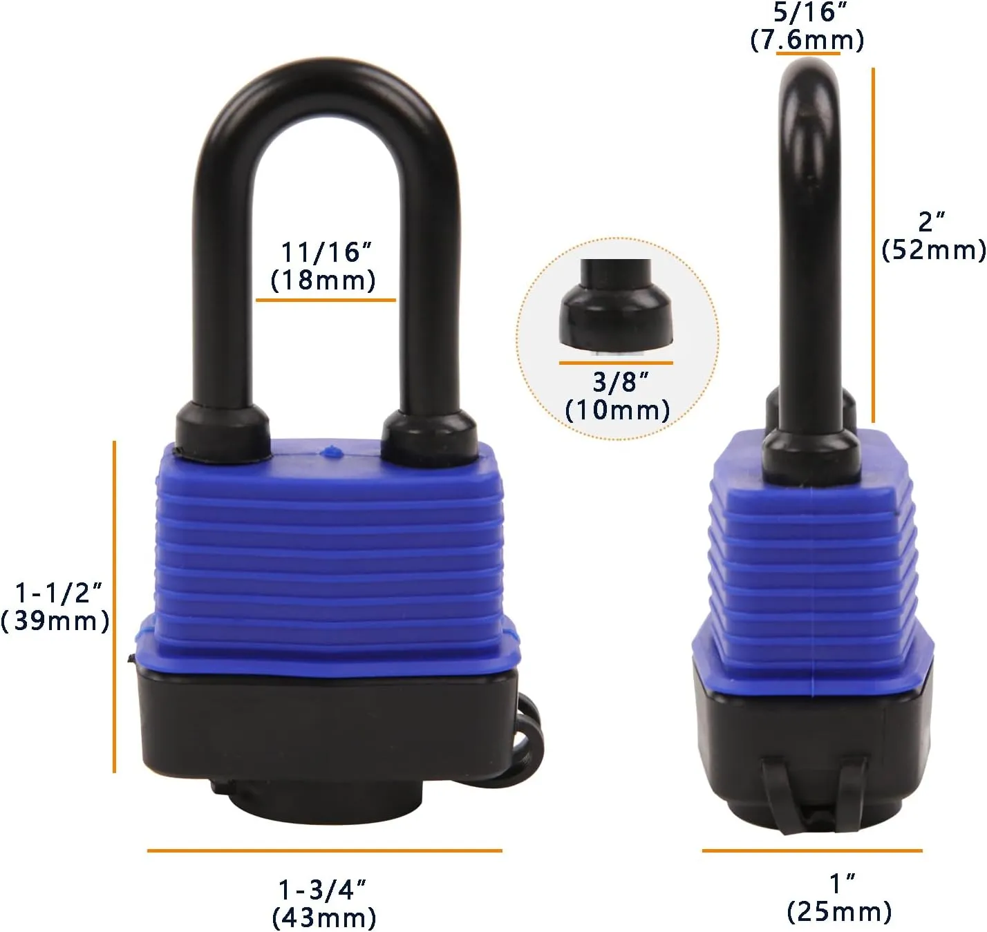 SEPOX® Out-Door Padlock,44mm 1.75" Premier Weather-Resistant Padlock Keyed-Alike, Heavy-Duty Security for Storage Units, Gates, Boats, 6Pcs Pack of Locks 12Pcs of Same Key Convenience