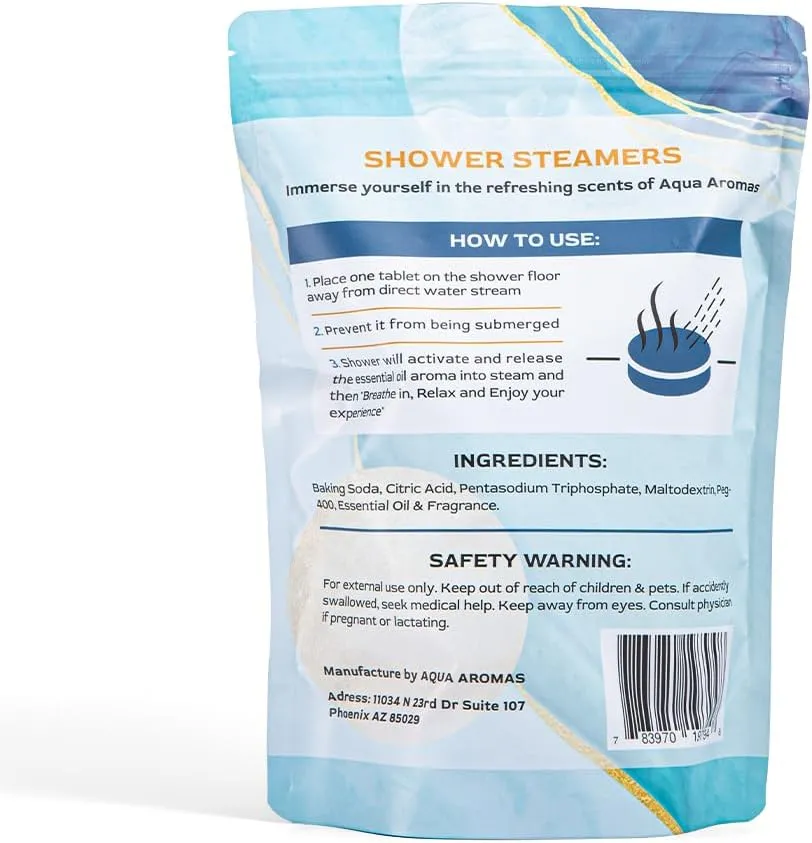 Shower Eucalyptus Steamers - Aromatherapy Shower Bombs, 15 Count - Eucalyptus Essential Oils for Relaxation & Invigoration- Spa-Like Experience, for Stress Relief & Wellness, White
