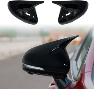 Side Mirror Covers for Kia Stinger 2018 2019 2020 2021 2022 2023 2024 Accessories Accessories Ox Horn Side Mirror Cover Side Door Rearview Mirror Cover Exterior Decoration(Glossy Black)
