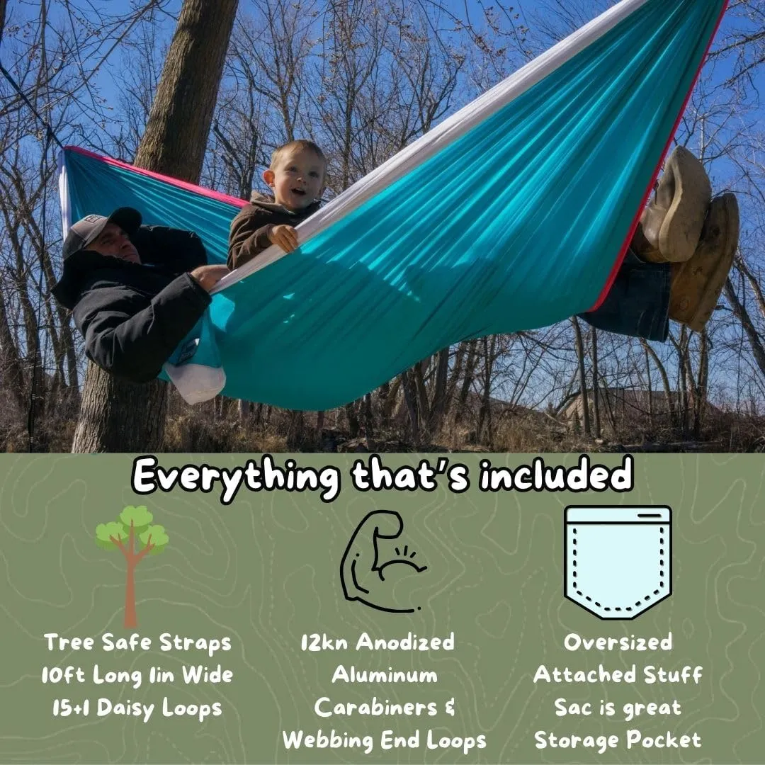 Single Camping Hammocks | Single Double and Bunk Bed Backpacking Hammock | Featherlite Outdoorsman Survival | hammok hamick hamock Mock hamaca underquilt hamacas hamic (Midnight Rider)