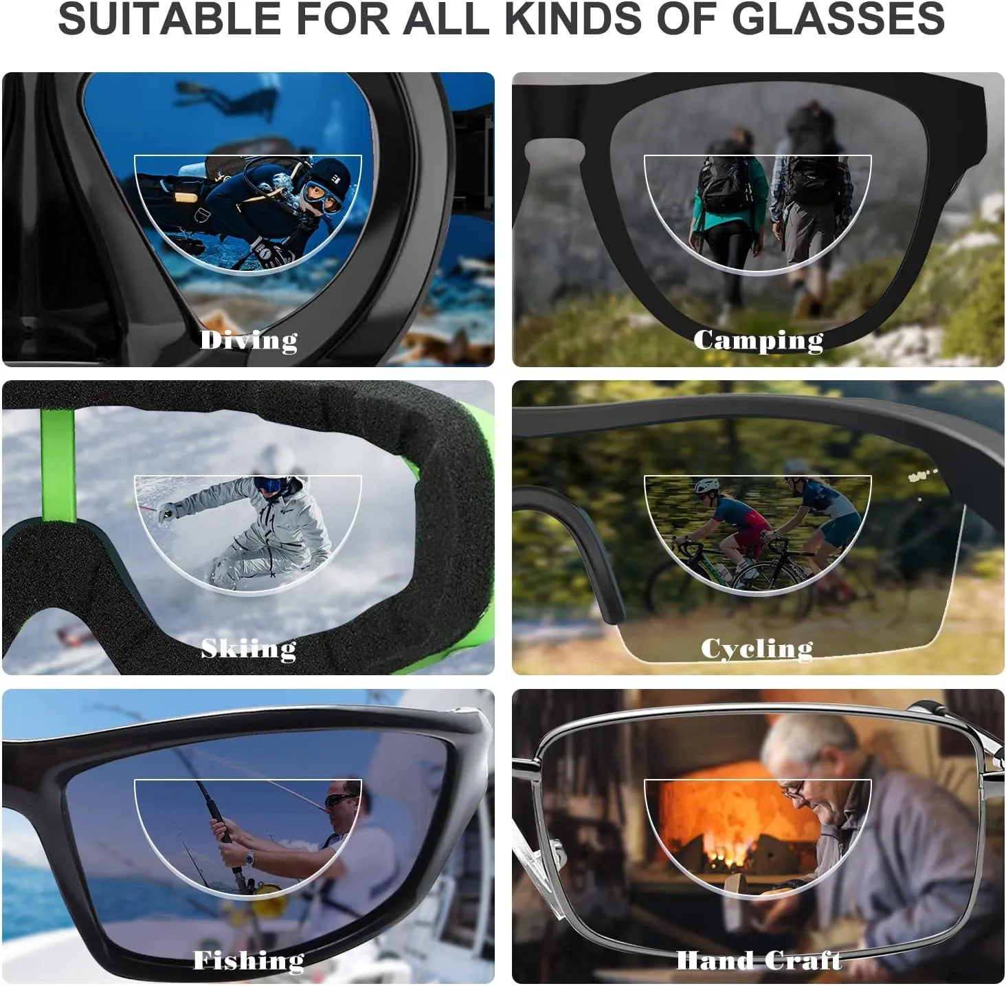 SKYWAY Stick-on Reading Lenses for Readers Glasses Sunglasses Reader Lens No Water Needed 2 Pack