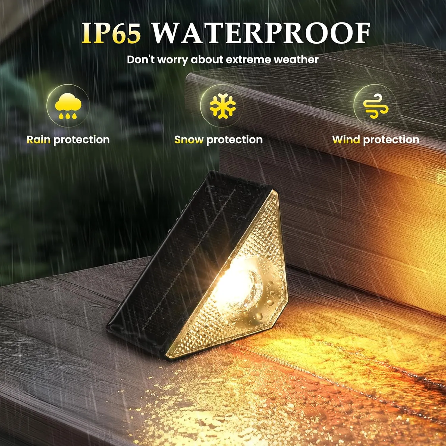 SOLPEX Solar Step Lights for Outside,Step Lights Outdoor Solar Powered Waterproof IP65,Solar Stair Lights for Step,Stair,Patio,Yard,Deck,Wall(16 Pack,Warm White)