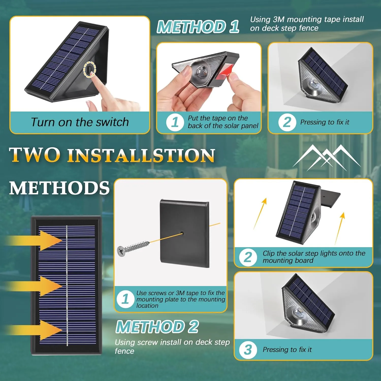 SOLPEX Solar Step Lights for Outside,Step Lights Outdoor Solar Powered Waterproof IP65,Solar Stair Lights for Step,Stair,Patio,Yard,Deck,Wall(16 Pack,Warm White)