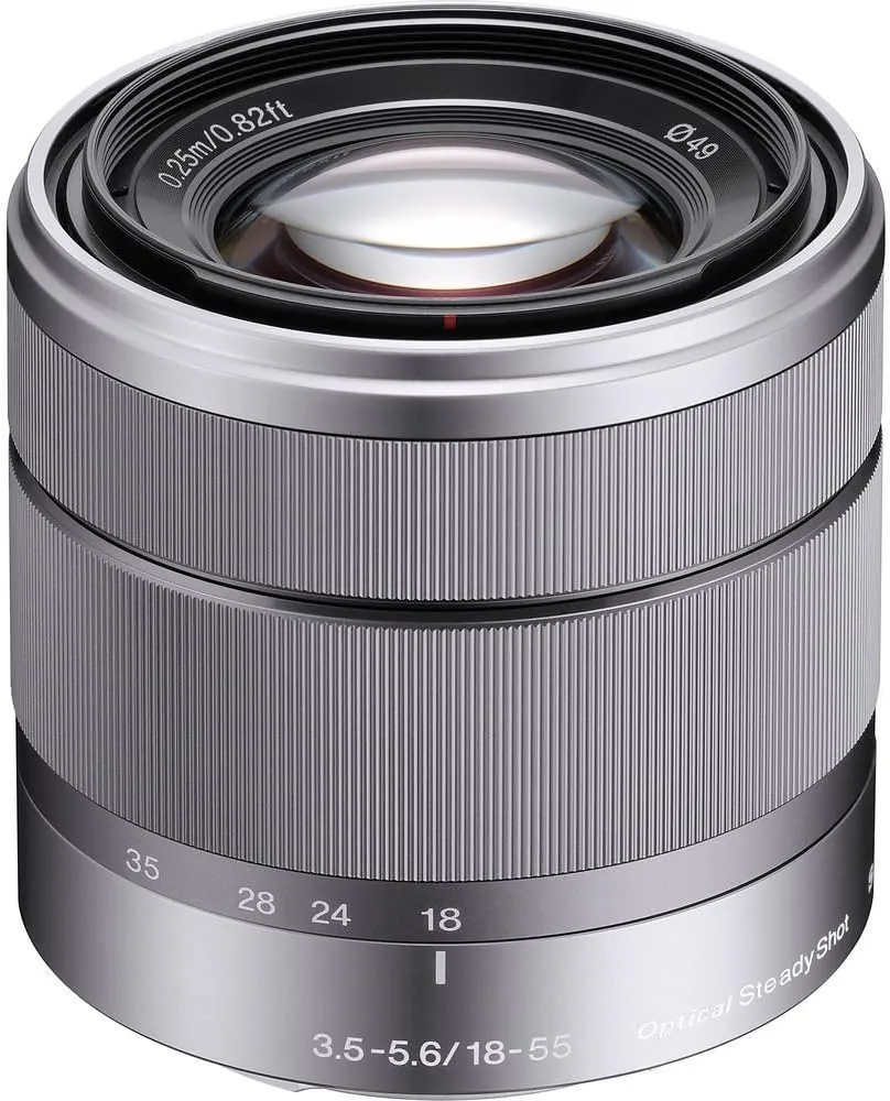 Sony Alpha SEL1855 E-mount 18-55mm F3.5-5.6 OSS Lens (Silver)