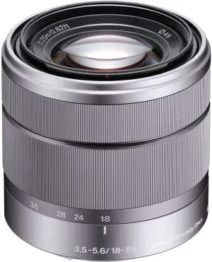 Sony Alpha SEL1855 E-mount 18-55mm F3.5-5.6 OSS Lens (Silver)