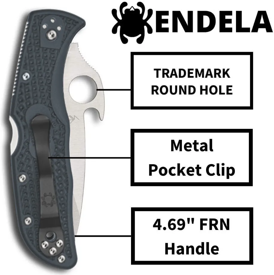 Spyderco C243PGYW Endela Emerson Opener FRN Plain Edge Pocket Folding Knife