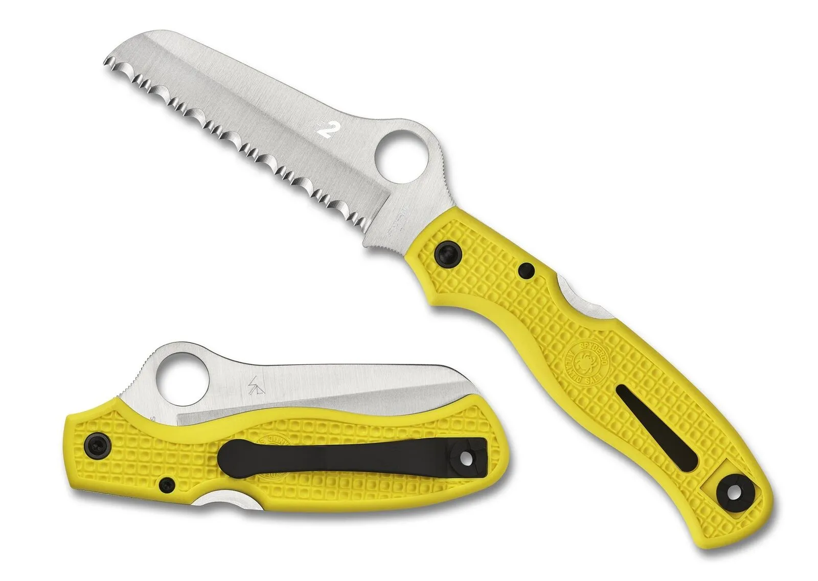 Spyderco C89SYL Atlantic Salt Serrated H1 Steel Yellow Folding Pocket Knife
