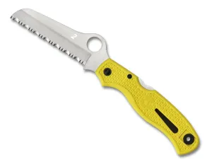 Spyderco C89SYL Atlantic Salt Serrated H1 Steel Yellow Folding Pocket Knife