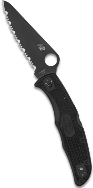 Spyderco C91SBBK2 Pacific Salt 2 Black FRN Serrated Edge Black Folding Knife