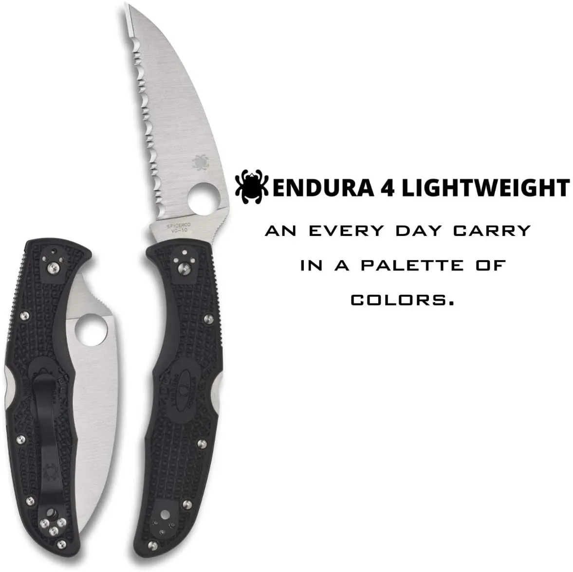 Spyderco Endura 4 FRN Wharncliffe C10FSWCBK Black Folding Serrated Edge Pocket Knife