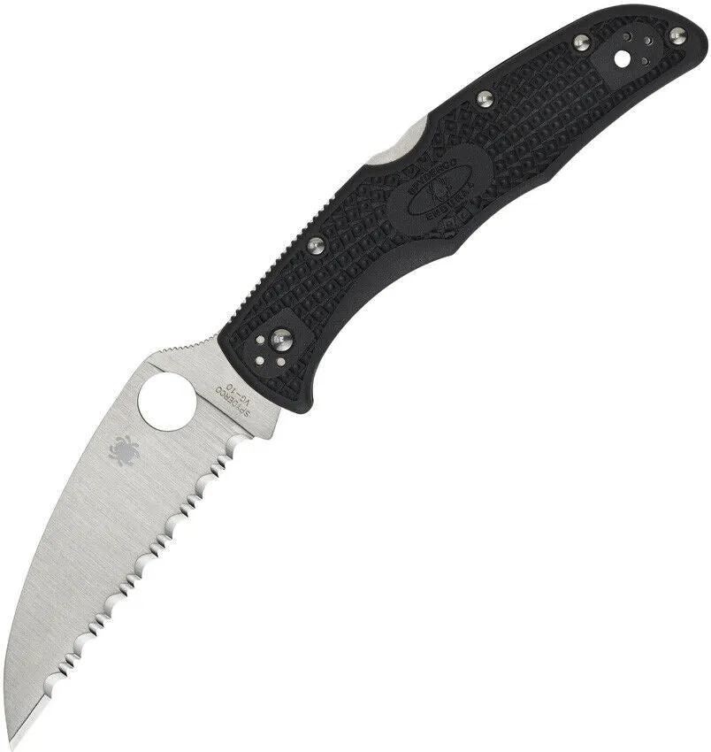Spyderco Endura 4 FRN Wharncliffe C10FSWCBK Black Folding Serrated Edge Pocket Knife