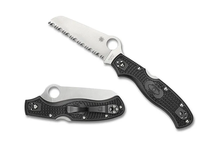 Spyderco Rescue 3 FRN Black 3.57" VG-10 Serrated Folding Pocket Knife (C14SBK3)