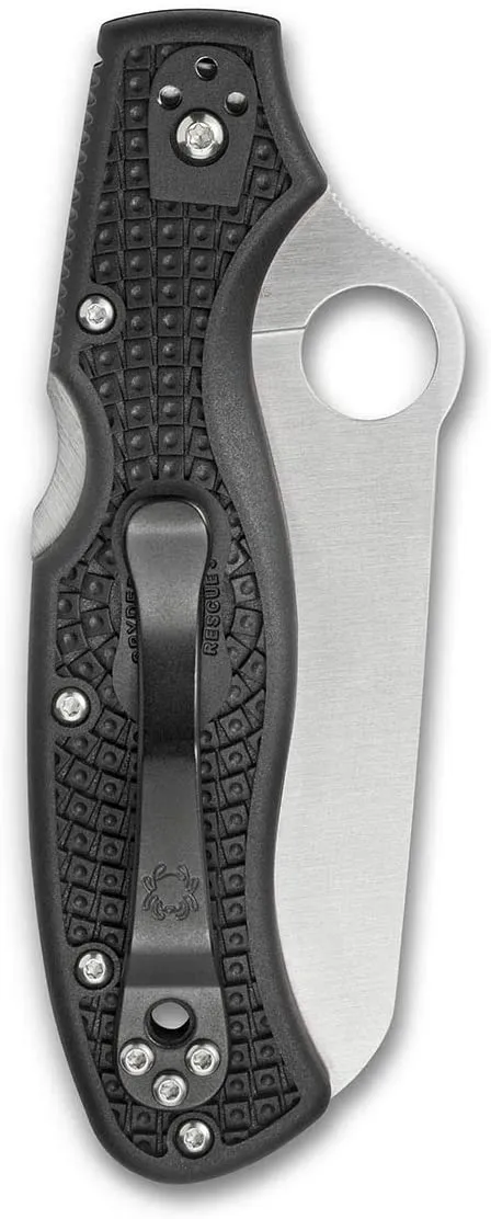 Spyderco Rescue 3 FRN Black 3.57" VG-10 Serrated Folding Pocket Knife (C14SBK3)