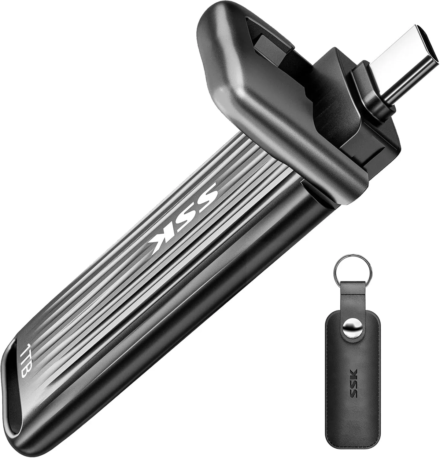 SSK USB C Flash Drive 1TB Maximum up to 2000mb/s Fast External Hard Drive USB 3.2 Gen 2x2 Portable External SSD Thumb Drive Zinc Alloy USB C Stick for Android Phone/Tablets/Laptops/Mac/iPhone 15/16