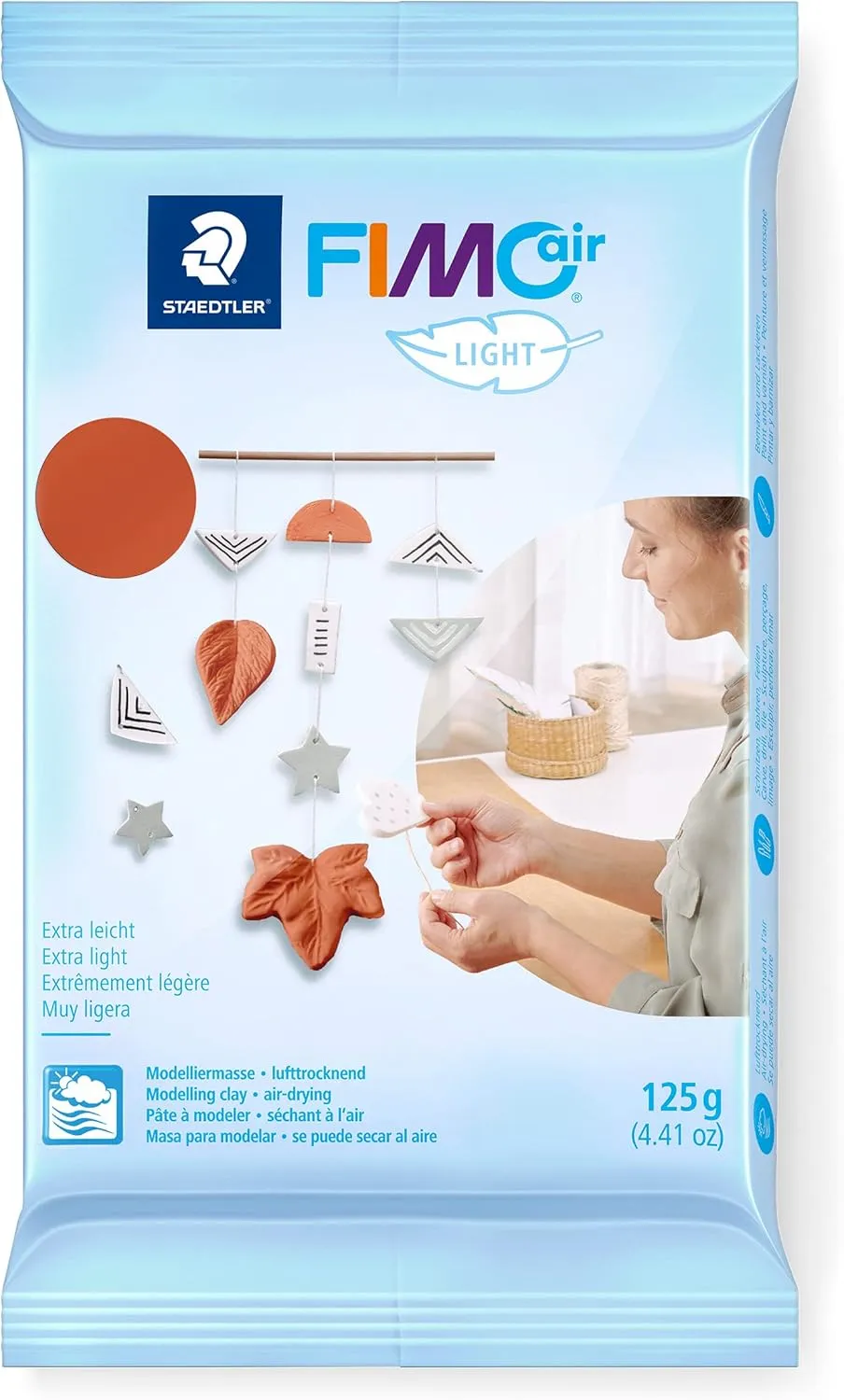 STAEDTLER 8133-76 FIMOair - Air Drying Modelling Clay, 125g - Terracotta (Pack of 1)