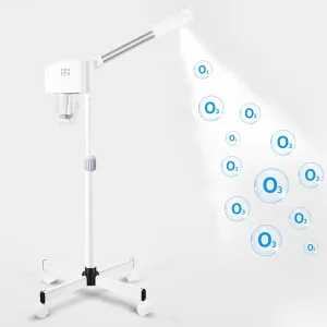 Stand Professional Ozone Facial Steamer with Touch Control, Detachable, Adjustable Height & Rolling Base, 360° Rotatable Nozzle, Hot Mist Function, Use for Home, Salon SPA