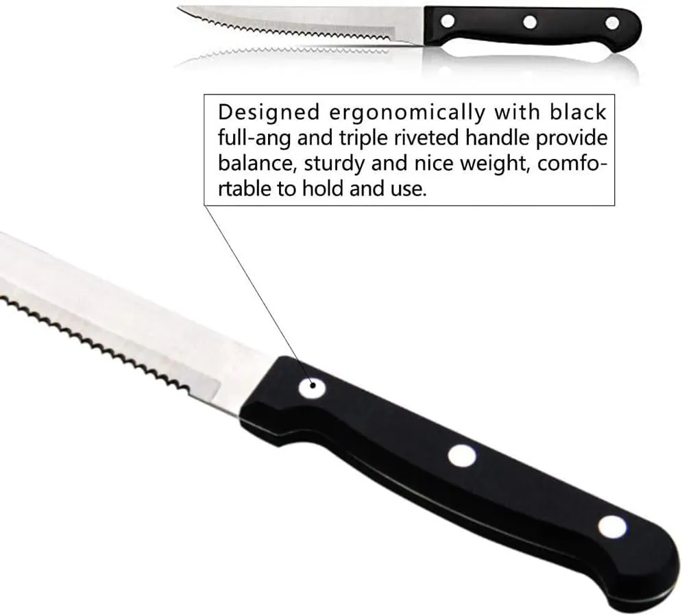 Steak Knife Set, 4/6/8 Steak Knives Set of Stainless Steel Serrated Steak Knife kitchen Camping Restaurant Steak Knives Dishwasher Safe (Color : Set-8pcs), ZCCX8548