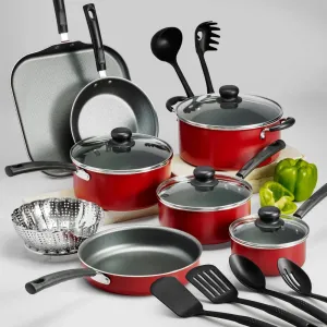 Steel 18 Set, Non-stick Weather-resistant Red Piece LunaLulink Cookware Rave reviews