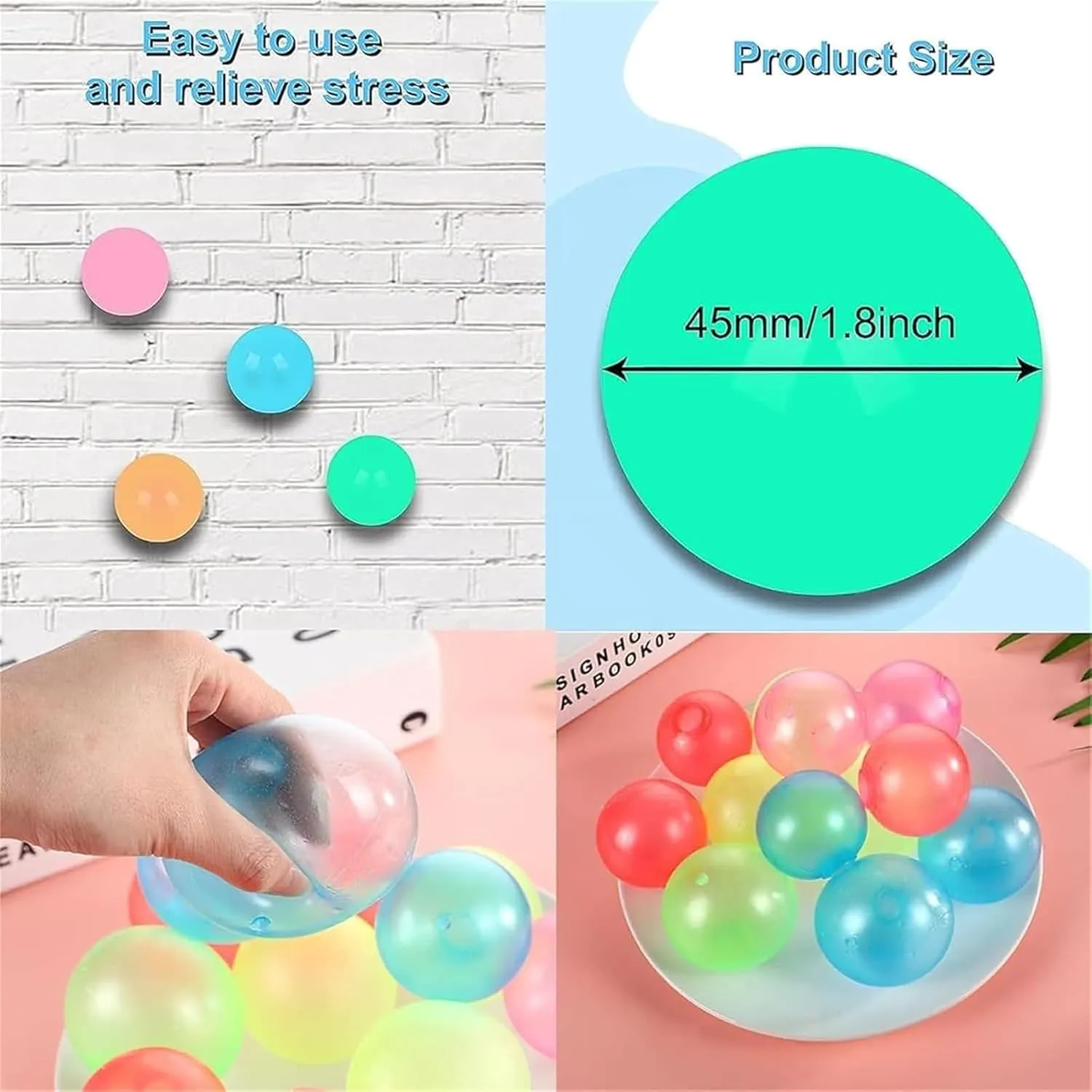 Sticky Squash Balls, Globes Sticky Balls, Goobless Balls, Sticky Balls for Ceiling, Glow in The Dark Sticky Balls That Stick to The Ceiling, Sticky Ceiling Balls, Glow in The Dark Sticky Balls