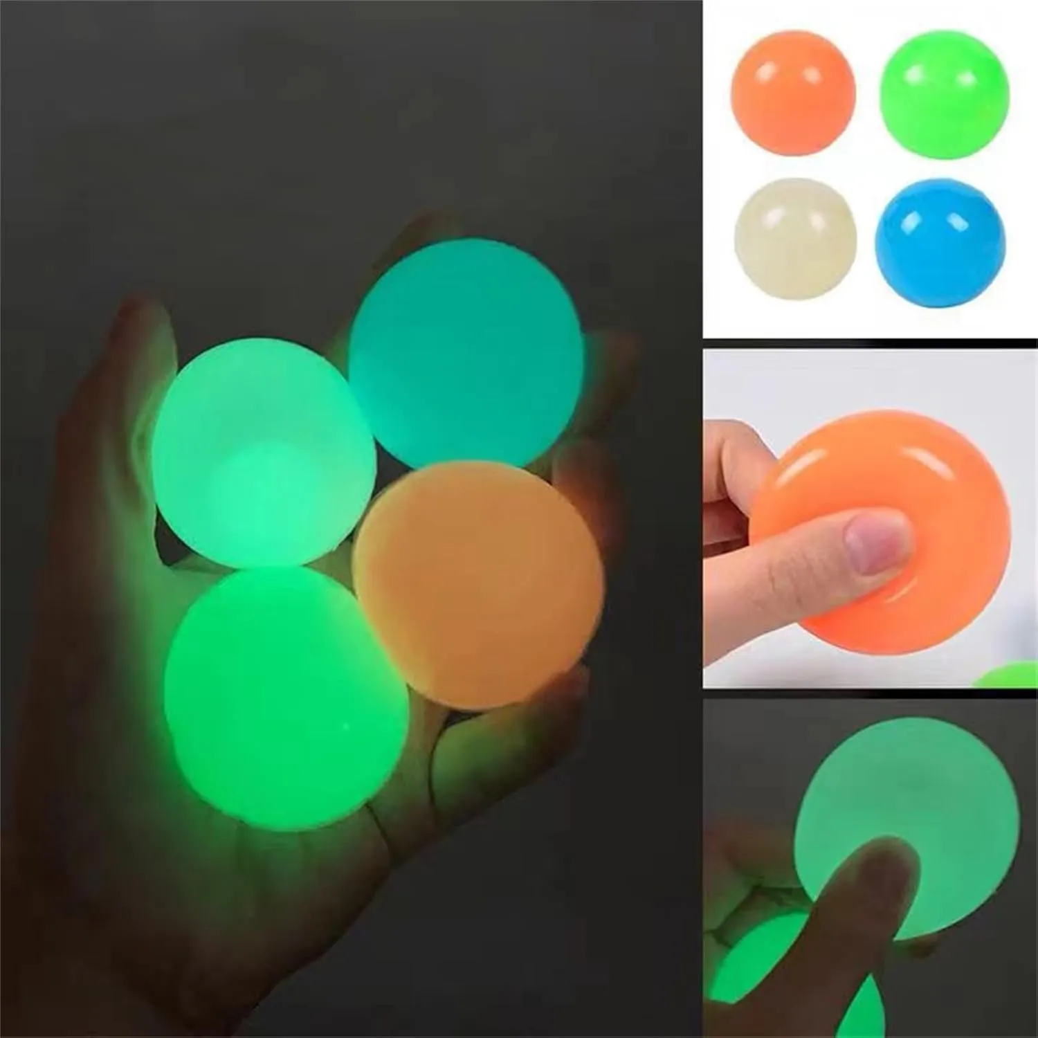 Sticky Squash Balls, Globes Sticky Balls, Goobless Balls, Sticky Balls for Ceiling, Glow in The Dark Sticky Balls That Stick to The Ceiling, Sticky Ceiling Balls, Glow in The Dark Sticky Balls