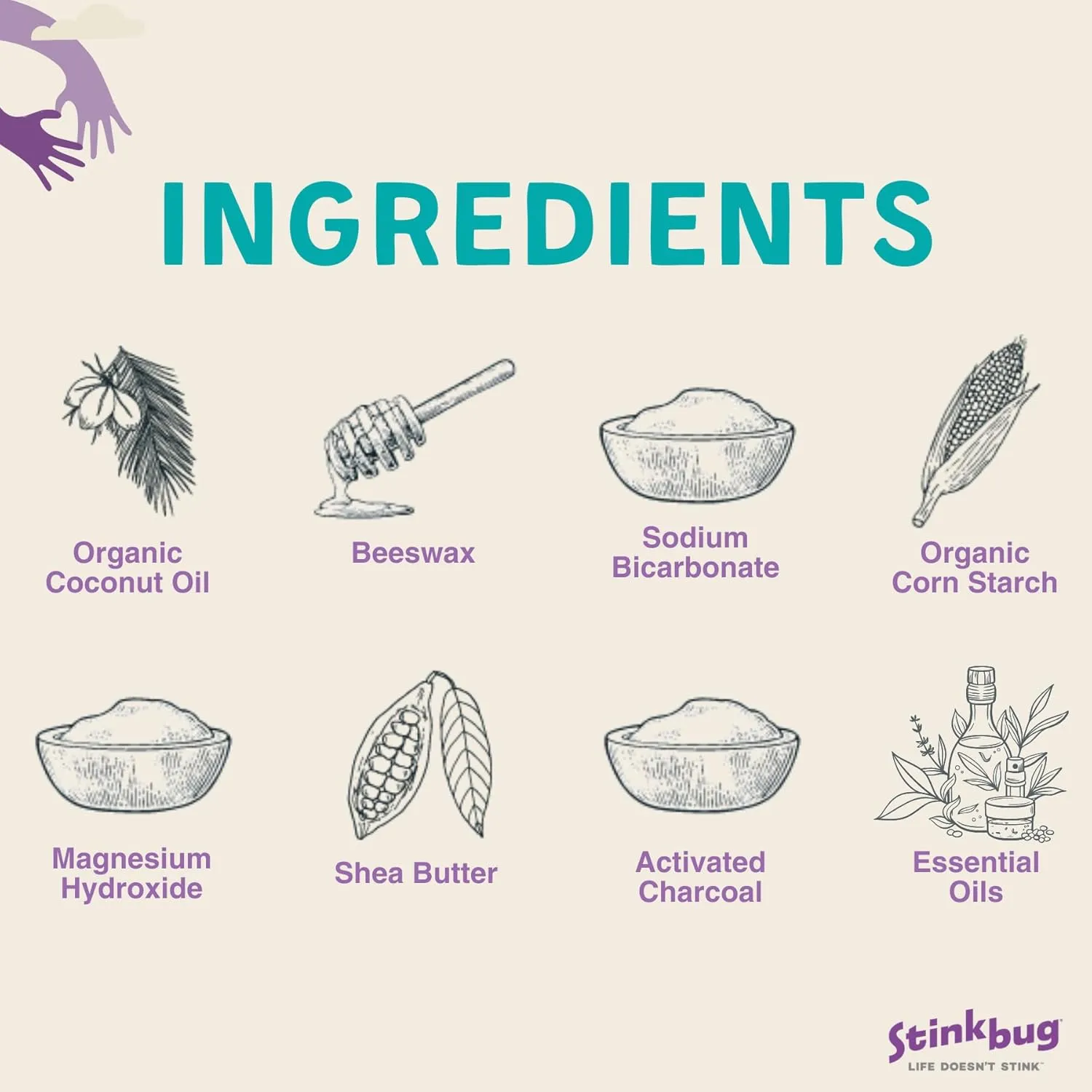 Stinkbug Naturals Aluminum Free Organic Travel Size Deodorant Stick with Unscented, Coconut Oil, Paraben Free, Sensitive Skin Deodorant, 0.75 Ounce Pack of 6