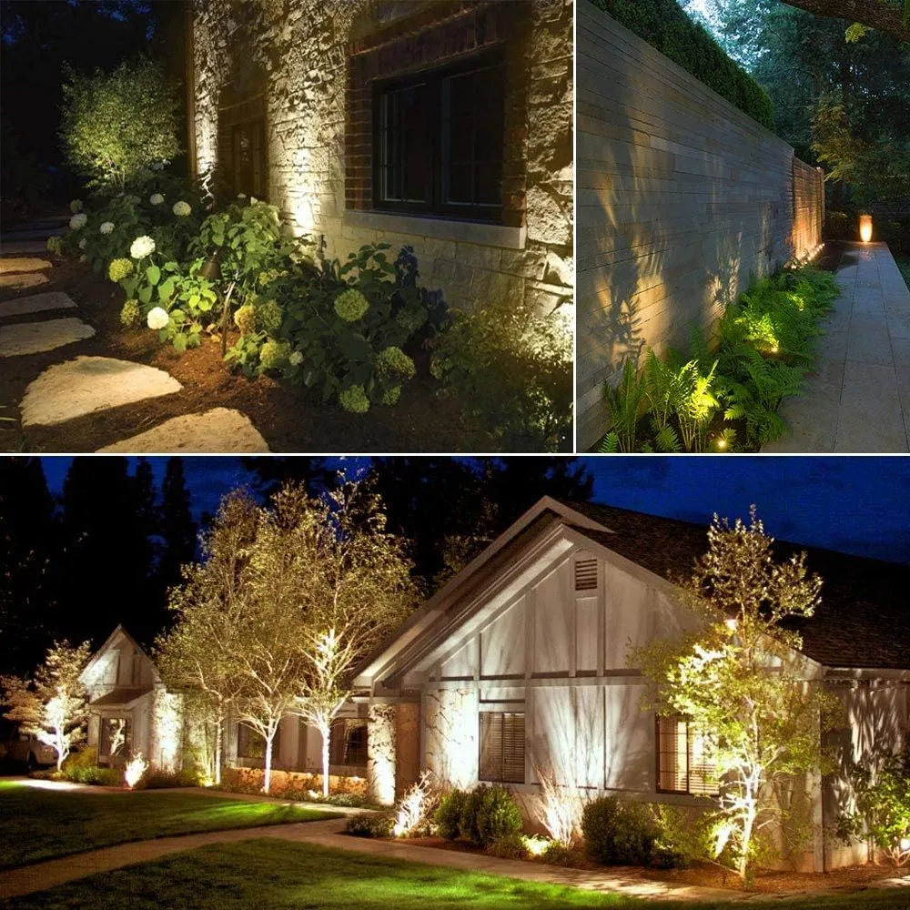 SUNTHIN Outdoor Landscape Lighting, 8 Pack LED Spot Lights Kit for Garden, Yard, House, Lawn, Tree, Flags, Fence Use, Warm White, IP65 Waterproof