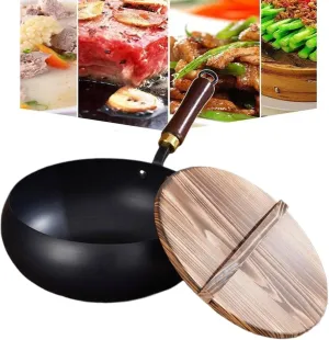 Suntuup Japanese Iron Pan, Uncoated Iron Pan – Cast Iron Skillet for All Stoves | Healthy Non-Stick Cooking Experience, Hand-Forged with Lid for Stir Fry, Frying & Grilling (Hammer Pattern 20cm)