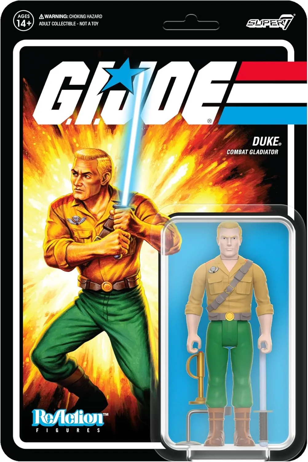 Super7 G.I. Joe Duke (Combat Gladiator) - 3.75" G.I. Joe Action Figure with Accessories Classic Cartoon Collectibles and Retro Toys