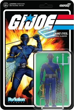 Super7 G.I. Joe Snake Eyes (Combat Gladiator) - 3.75" G.I. Joe Action Figure with Accessories Classic Cartoon Collectibles and Retro Toys