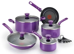 T-FAL C511SE EXCITE NONSTICK THERMO-SPOT DISHWASHER SAFE OVEN SAFE PFOA FREE COOKWARE SET, 14-PIECE, PURPLE