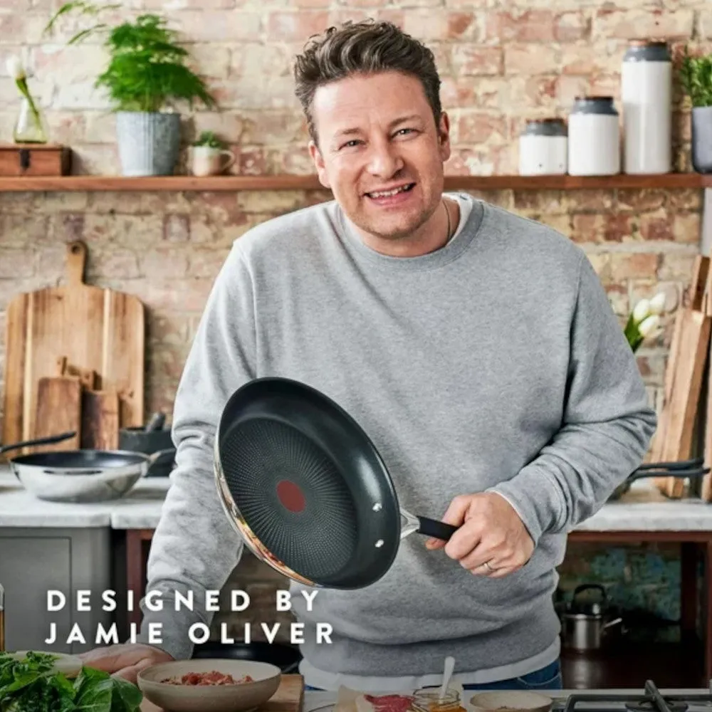 T-FAL E303S774 Jamie Oliver Quick & Easy Stainless Steel 7 Piece Cookware Set- Blemished Package with Full Warranty