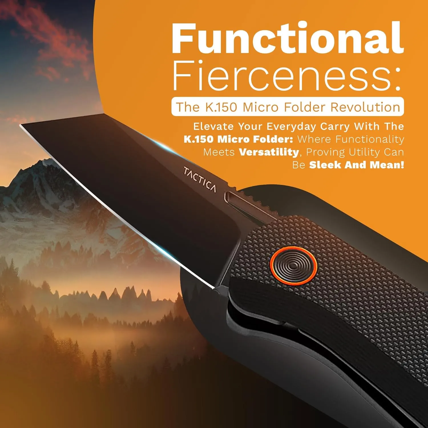 TACTICA Mini Knife for Daily Use | Stylish Folding Knife, Small But Mighty, Featuring Finger Nick Opening for Effortless Access | Compact Everyday Carry Pocket Knife
