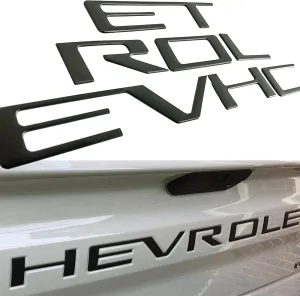 Tailgate Insert Letters Compatible with 2019 2020 2021 2022 2023 2024 Chevy Silverado 3D Emblems Badge with Strong 3-M Adhesive Matte Black xflh