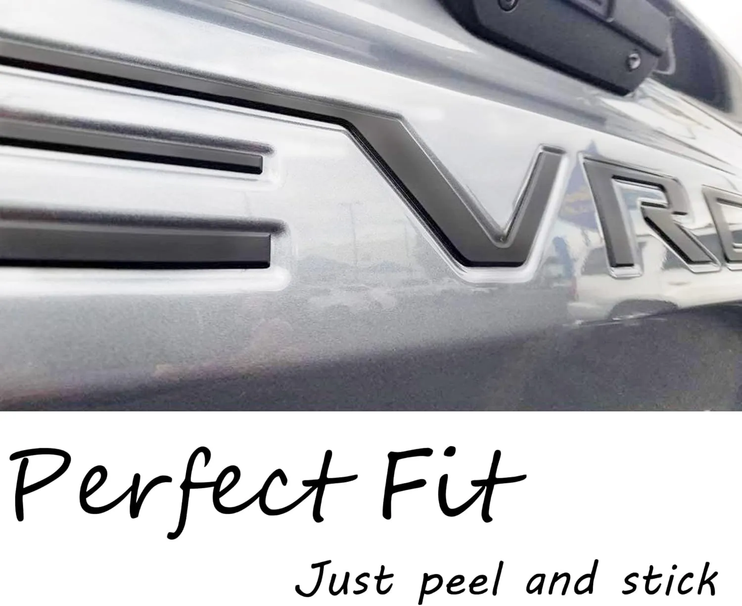 Tailgate Insert Letters Compatible with 2019 2020 2021 2022 2023 2024 Chevy Silverado 3D Emblems Badge with Strong 3-M Adhesive Matte Black xflh