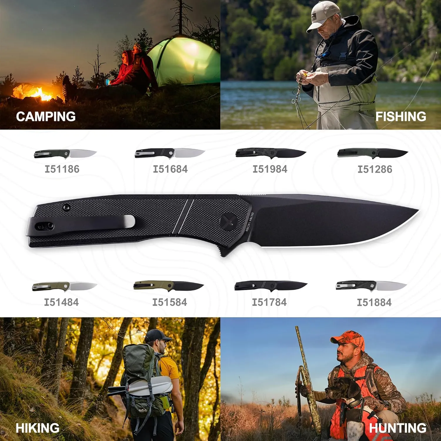 Task Force I51784 Tactical Pocket Knife for Men – 14C28N Black Titanium PVD Folding Blade, Black G10 Handle, EDC Folding Knife with Clip, Enhanced Custom LeftSide Clip for Everyday Carry & Camping
