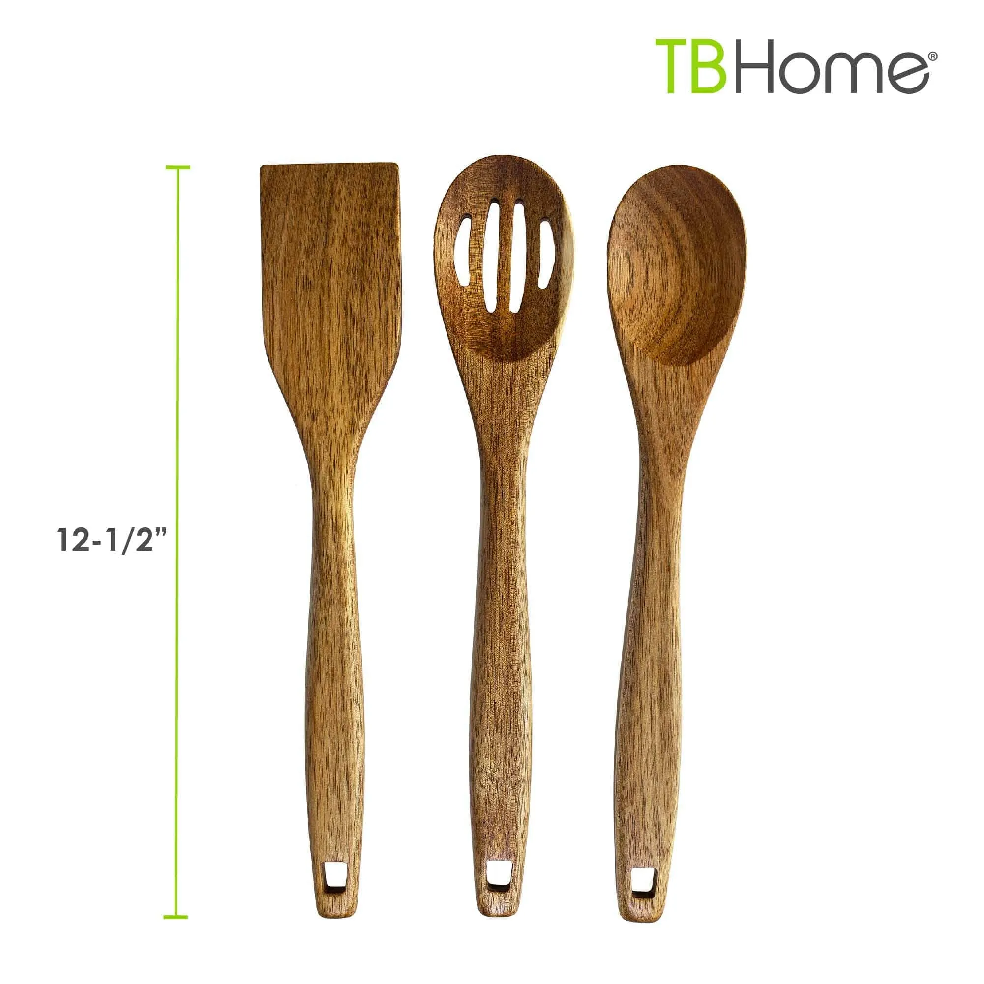 TB Home® 3-Piece Acacia Wood Cooking Utentsil Set, 12-1/2"