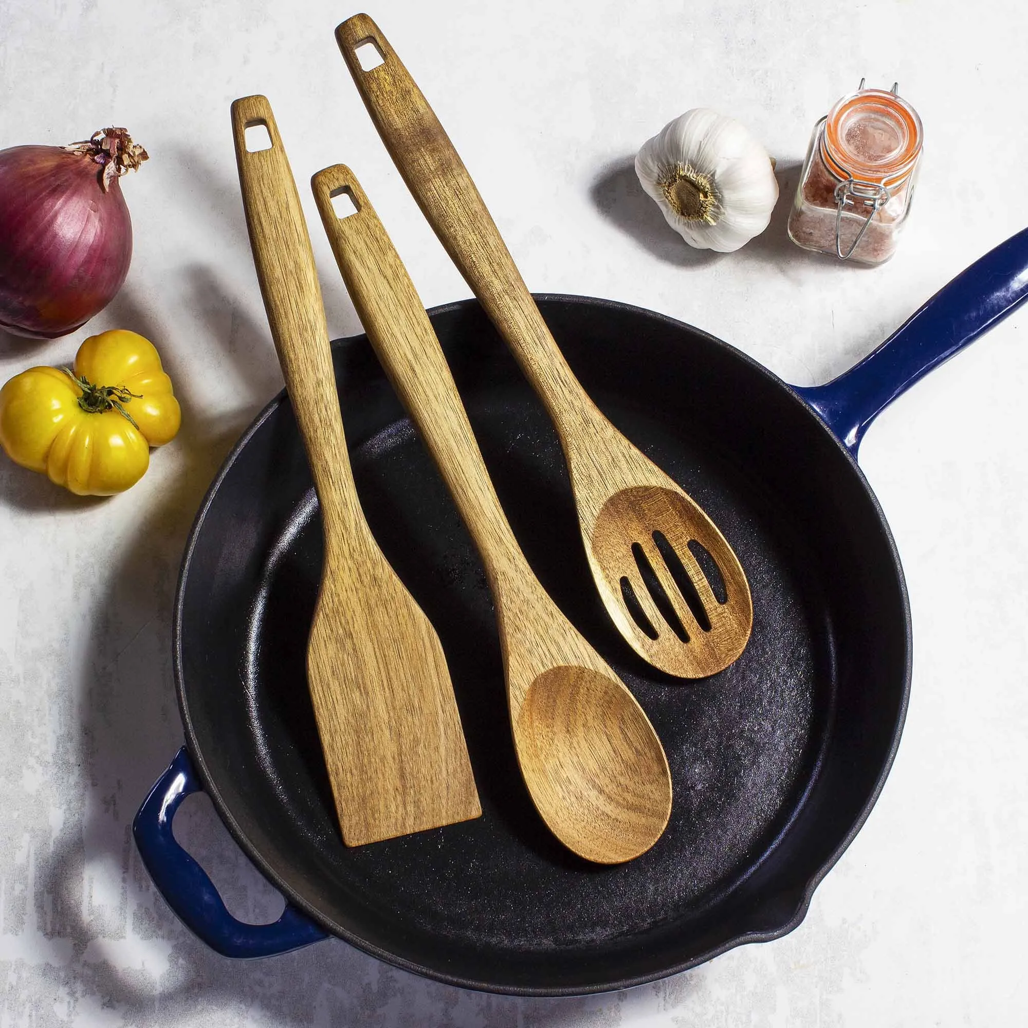 TB Home® 3-Piece Acacia Wood Cooking Utentsil Set, 12-1/2"
