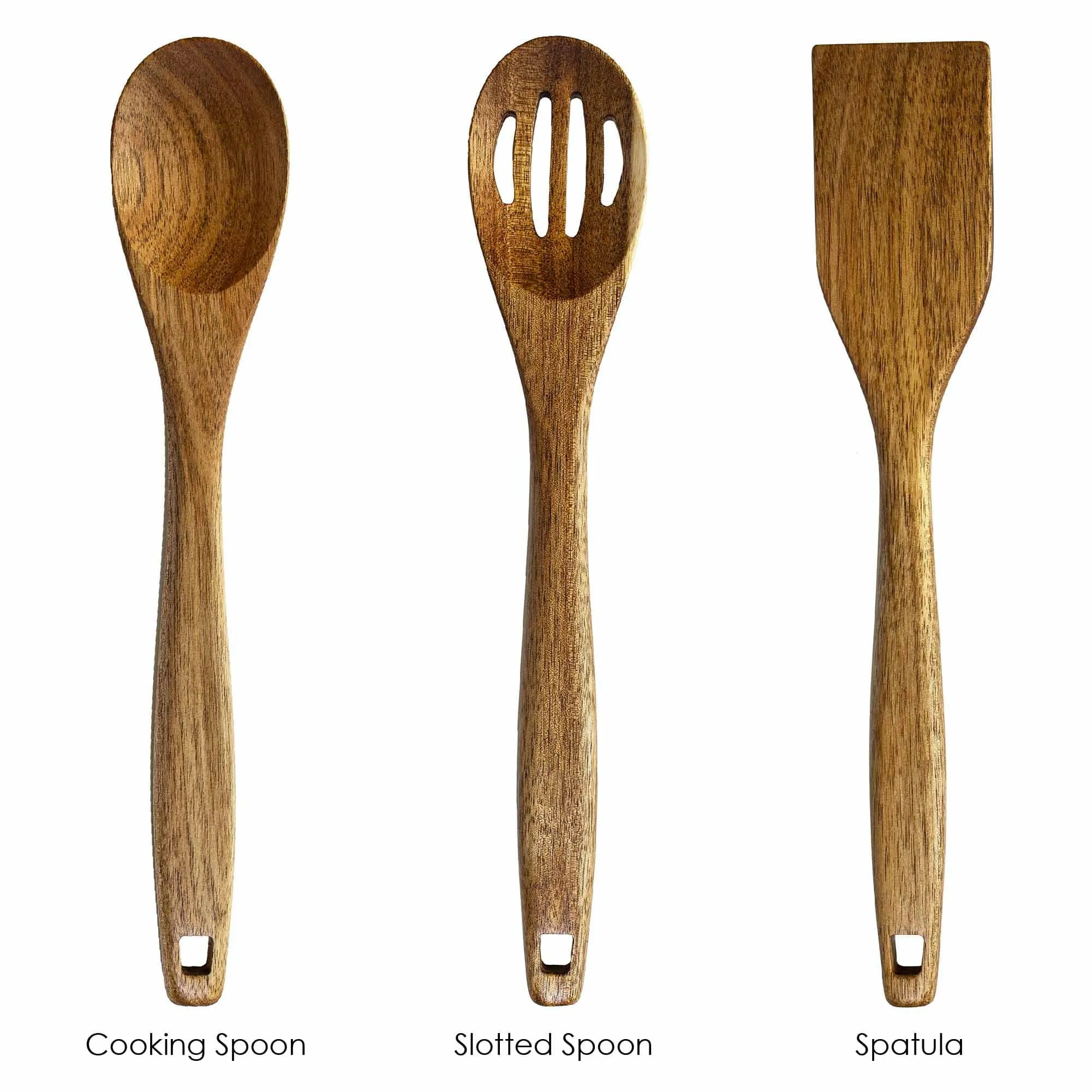 TB Home® 3-Piece Acacia Wood Cooking Utentsil Set, 12-1/2"
