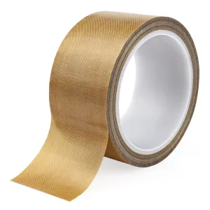 Teflon Glass Cloth Tape, (2-inch x 33 Feet x 0.18mm) High Temperature PTFE Coated Fiberglass Adhesive Tape for Vacuum Sealer Machine, Hand Impulse Sealers Insulation (2inches x 33feet)