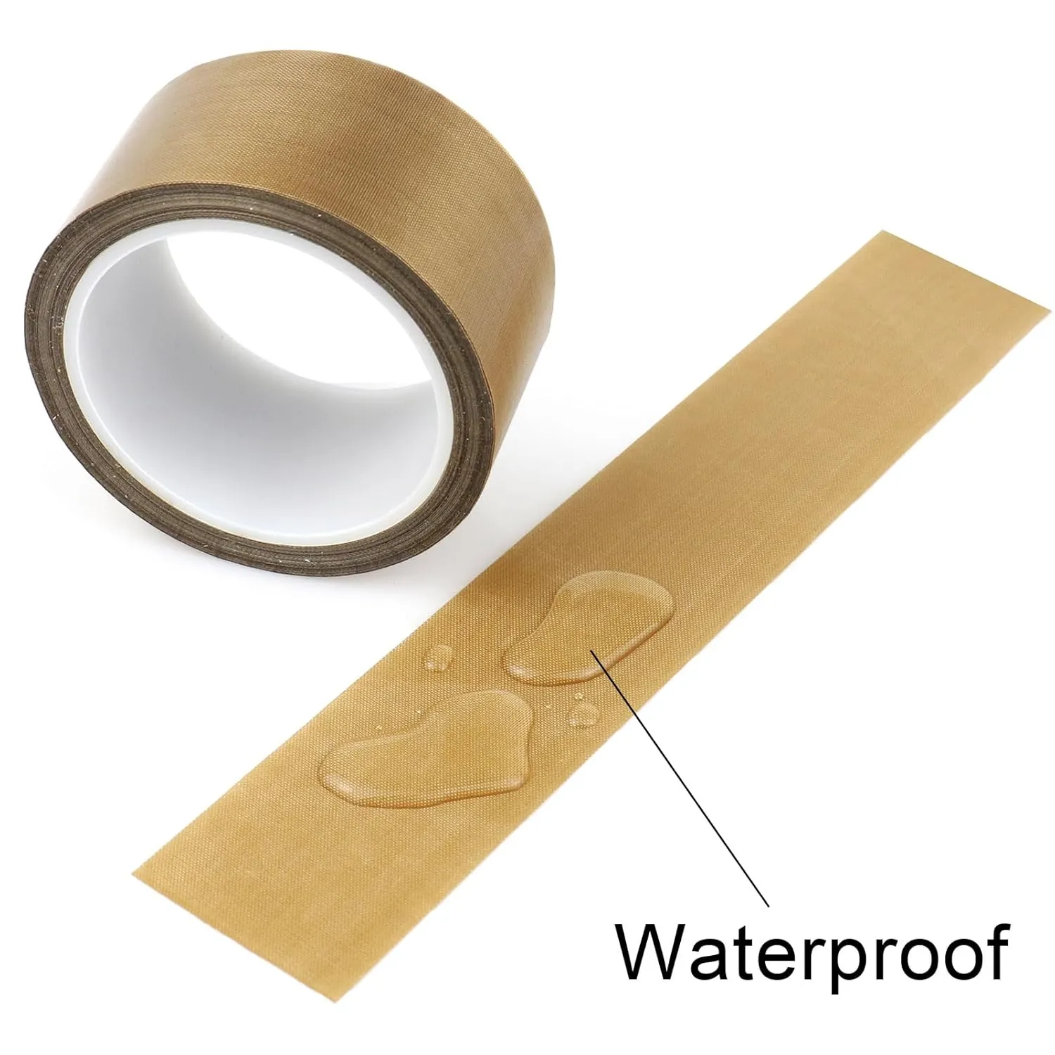 Teflon Glass Cloth Tape, (2-inch x 33 Feet x 0.18mm) High Temperature PTFE Coated Fiberglass Adhesive Tape for Vacuum Sealer Machine, Hand Impulse Sealers Insulation (2inches x 33feet)